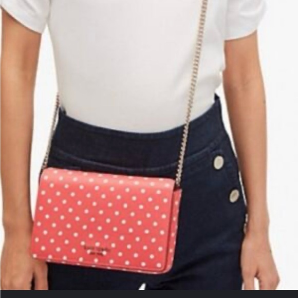 Kate Spade Coral Polka Dot Crossbody Bag - Picture 1 of 5